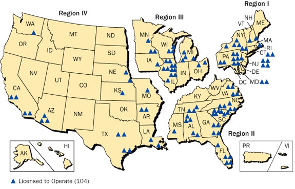 NRC_regions_and_plant_locations_2008